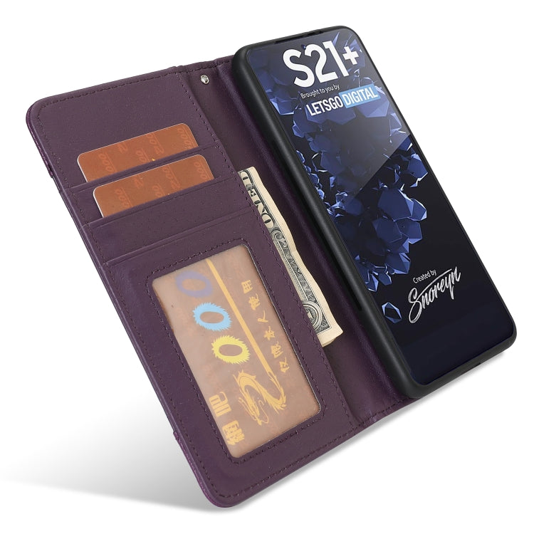 For Samsung Galaxy S21+ 5G Litchi Texture Horizontal Flip Buckle Detachable Magnetic PU Leather Case with Card Slots & Wallet & Photo Frame