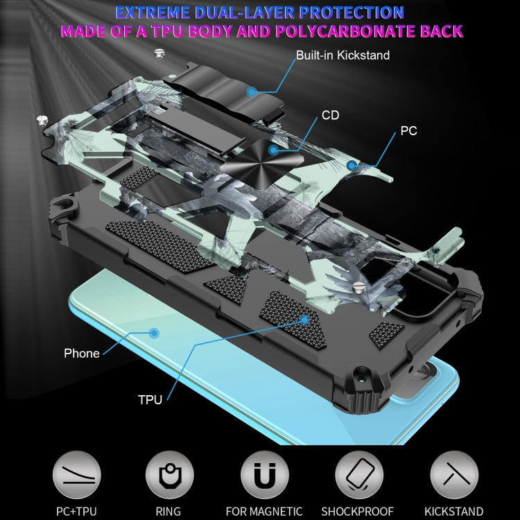 For Samsung Galaxy A82 5G Camouflage Armor Shockproof TPU + PC Magnetic Protective Case with Holder