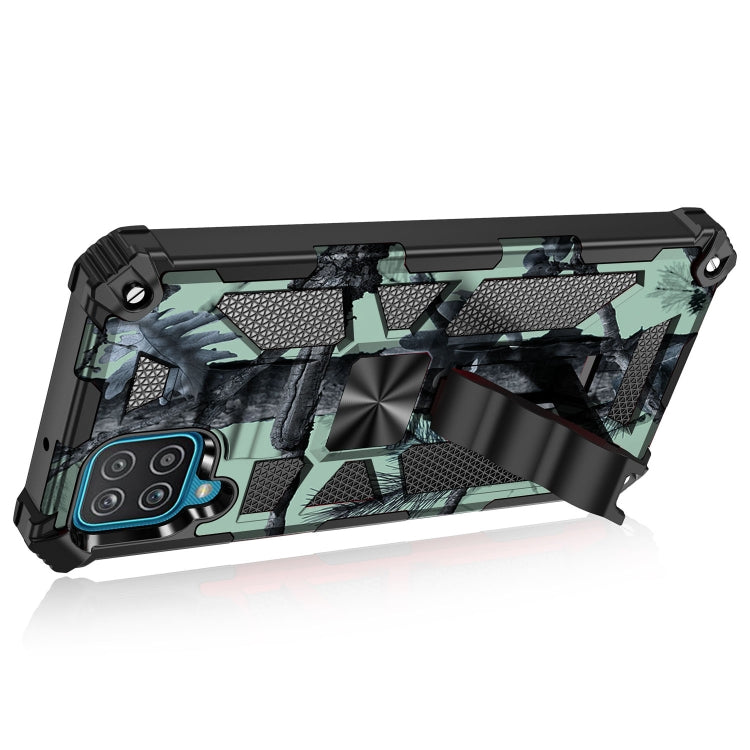 For Samsung Galaxy A42 Camouflage Armor Shockproof TPU + PC Magnetic Protective Case with Holder