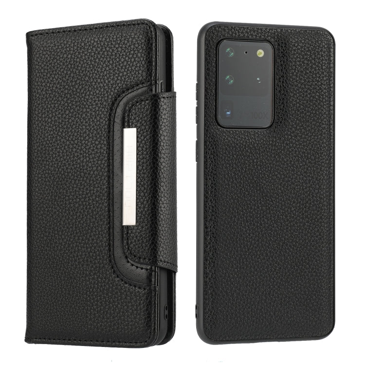 For Samsung Galaxy S20 Ultra Litchi Texture Horizontal Flip Buckle Detachable Magnetic PU Leather Case with Card Slots & Wallet & Photo Frame