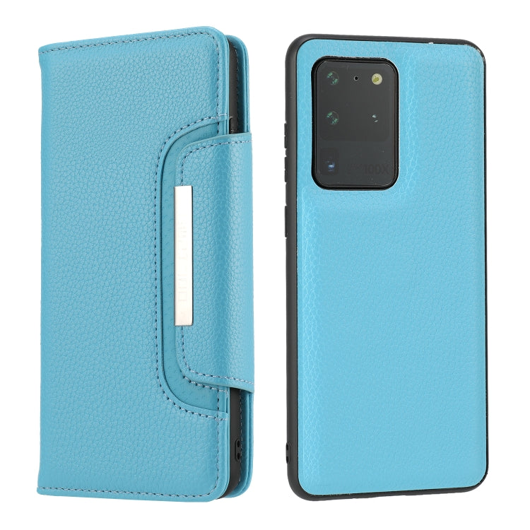 For Samsung Galaxy S20 Ultra Litchi Texture Horizontal Flip Buckle Detachable Magnetic PU Leather Case with Card Slots & Wallet & Photo Frame