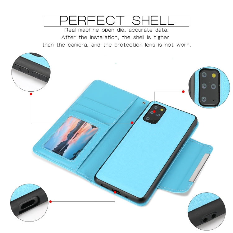 For Samsung Galaxy S20+ Litchi Texture Horizontal Flip Buckle Detachable Magnetic PU Leather Case with Card Slots & Wallet & Photo Frame