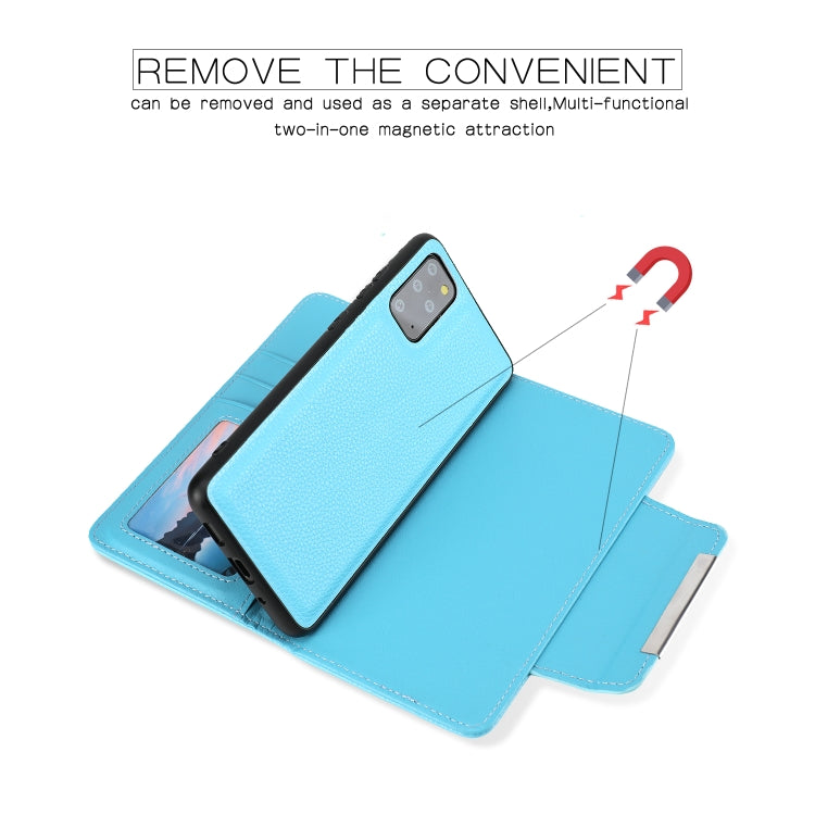 For Samsung Galaxy S20+ Litchi Texture Horizontal Flip Buckle Detachable Magnetic PU Leather Case with Card Slots & Wallet & Photo Frame
