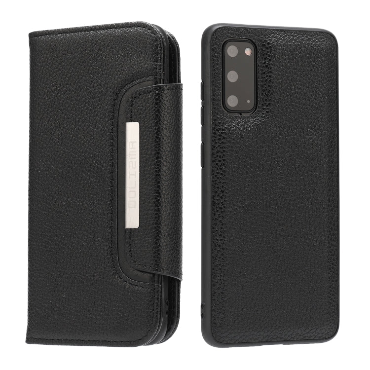 For Samsung Galaxy S20 Litchi Texture Horizontal Flip Buckle Detachable Magnetic PU Leather Case with Card Slots & Wallet & Photo Frame