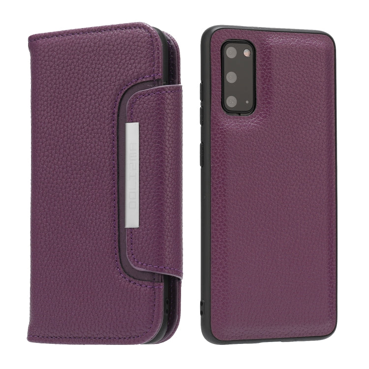 For Samsung Galaxy S20 Litchi Texture Horizontal Flip Buckle Detachable Magnetic PU Leather Case with Card Slots & Wallet & Photo Frame