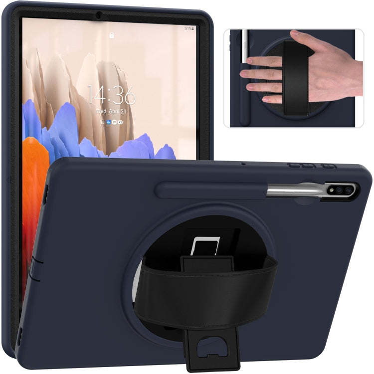 For Samsung Galaxy Tab S8+ / Tab S8 Plus / Tab S7 FE / Tab S7+ SM-T970 360 Degree Rotation PC + TPU Protective Case with Holder & Hand-strap & Pen Slot