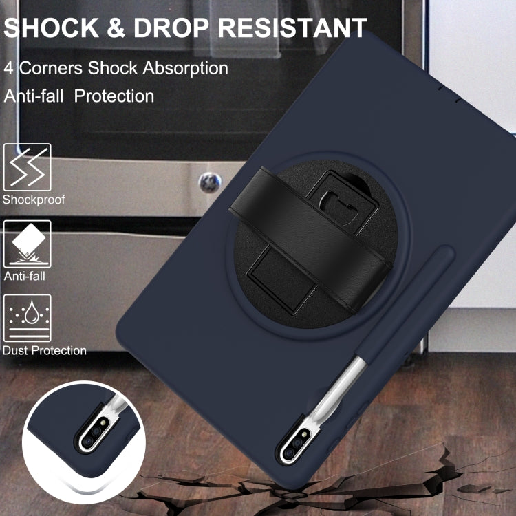 For Samsung Galaxy Tab S8+ / Tab S8 Plus / Tab S7 FE / Tab S7+ SM-T970 360 Degree Rotation PC + TPU Protective Case with Holder & Hand-strap & Pen Slot