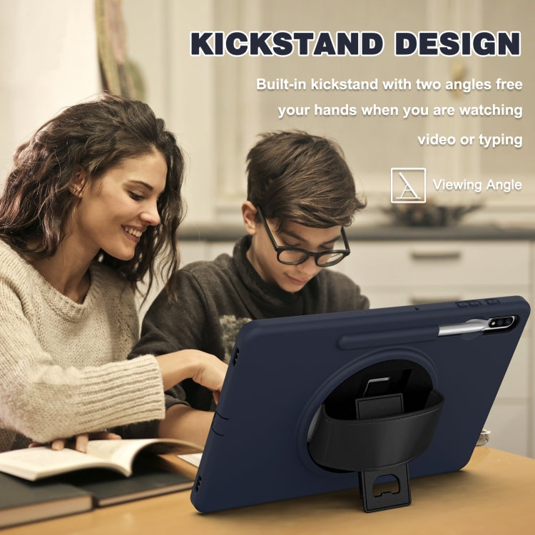 For Samsung Galaxy Tab S8+ / Tab S8 Plus / Tab S7 FE / Tab S7+ SM-T970 360 Degree Rotation PC + TPU Protective Case with Holder & Hand-strap & Pen Slot
