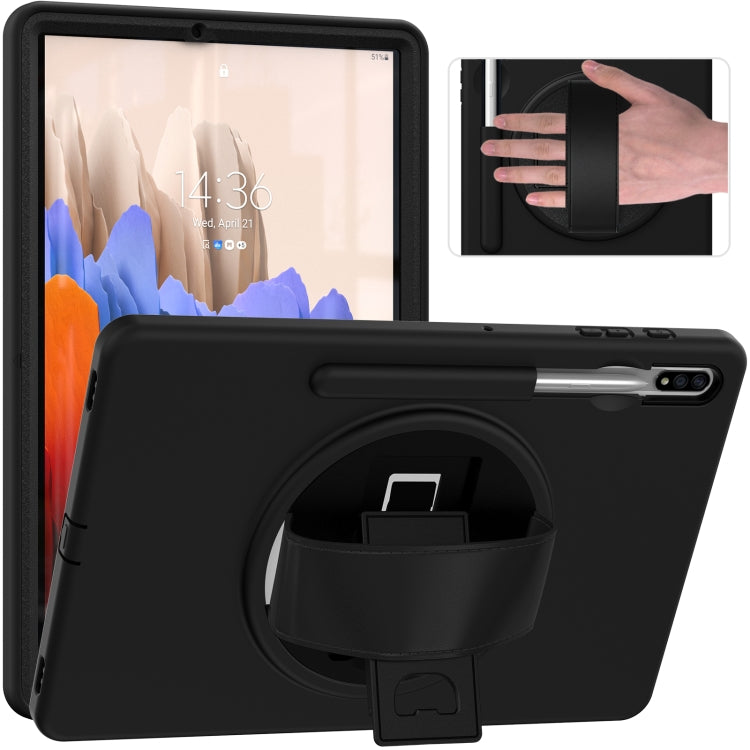 For Samsung Galaxy Tab S8+ / Tab S8 Plus / Tab S7 FE / Tab S7+ SM-T970 360 Degree Rotation PC + TPU Protective Case with Holder & Hand-strap & Pen Slot