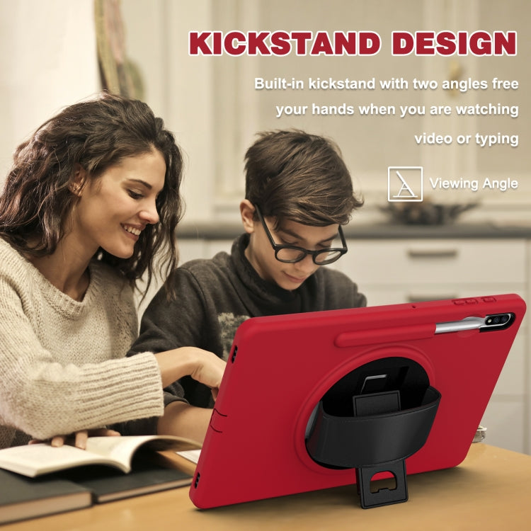 For Samsung Galaxy Tab S8+ / Tab S8 Plus / Tab S7 FE / Tab S7+ SM-T970 360 Degree Rotation PC + TPU Protective Case with Holder & Hand-strap & Pen Slot