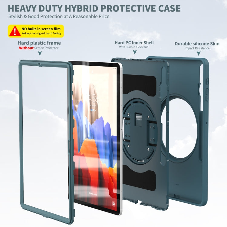 For Samsung Galaxy Tab S8+ / Tab S8 Plus / Tab S7 FE / Tab S7+ SM-T970 360 Degree Rotation PC + TPU Protective Case with Holder & Hand-strap & Pen Slot