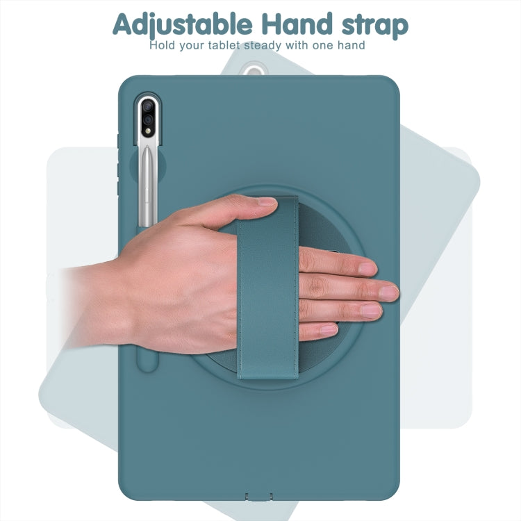 For Samsung Galaxy Tab S8+ / Tab S8 Plus / Tab S7 FE / Tab S7+ SM-T970 360 Degree Rotation PC + TPU Protective Case with Holder & Hand-strap & Pen Slot