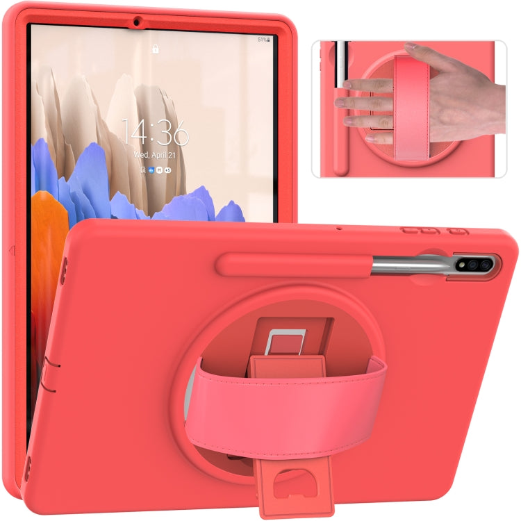 For Samsung Galaxy Tab S8+ / Tab S8 Plus / Tab S7 FE / Tab S7+ SM-T970 360 Degree Rotation PC + TPU Protective Case with Holder & Hand-strap & Pen Slot