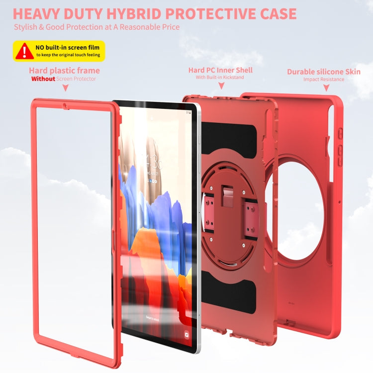 For Samsung Galaxy Tab S8+ / Tab S8 Plus / Tab S7 FE / Tab S7+ SM-T970 360 Degree Rotation PC + TPU Protective Case with Holder & Hand-strap & Pen Slot