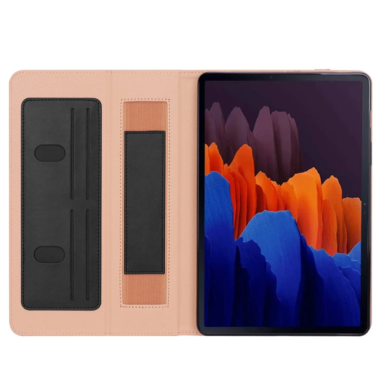 For Samsung Galaxy Tab S8+ / Tab S8 Plus / Tab S7 FE / Tab S7+ / T970 Business Retro PU Horizontal Flip Leather Case with Holder & Card Slots & Hand Strap