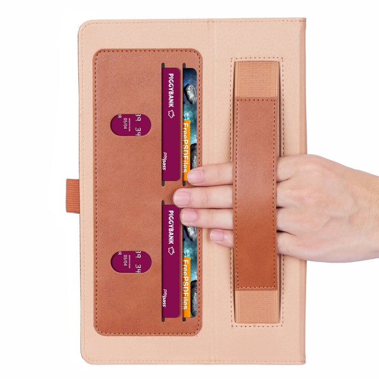 For Samsung Galaxy Tab S8+ / Tab S8 Plus / Tab S7 FE / Tab S7+ / T970 Business Retro PU Horizontal Flip Leather Case with Holder & Card Slots & Hand Strap