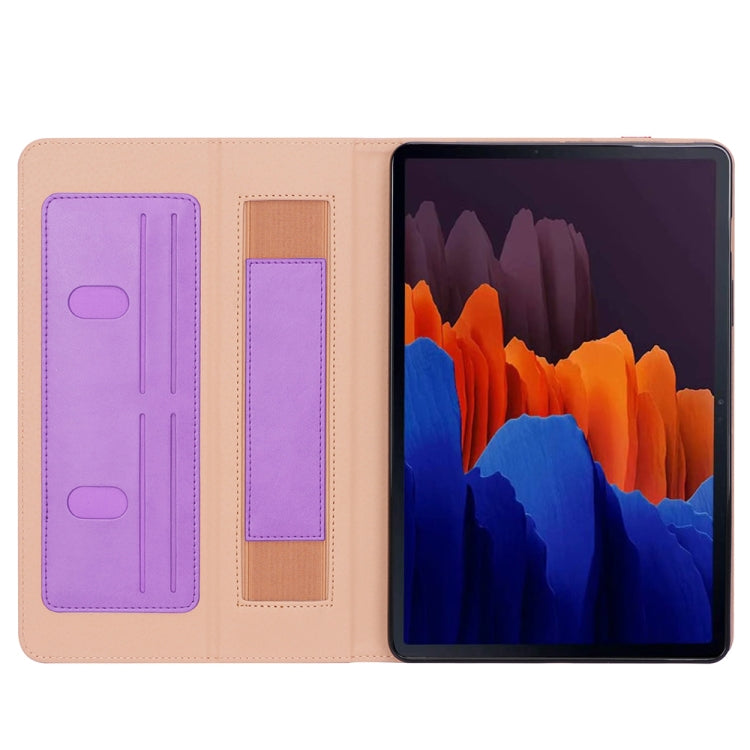 For Samsung Galaxy Tab S8+ / Tab S8 Plus / Tab S7 FE / Tab S7+ / T970 Business Retro PU Horizontal Flip Leather Case with Holder & Card Slots & Hand Strap