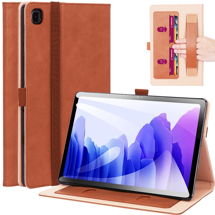 For Samsung Galaxy Tab A7 10.4 (2020) T500 Business Retro PU Horizontal Flip Leather Case with Holder & Card Slots & Hand Strap
