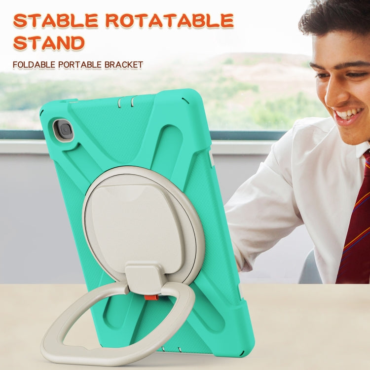 For Samsung Galaxy Tab S6 Lite P610 Silicone + PC Protective Case with Holder & Shoulder Strap