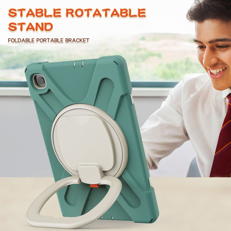 For Samsung Galaxy Tab S6 Lite P610 Silicone + PC Protective Case with Holder & Shoulder Strap