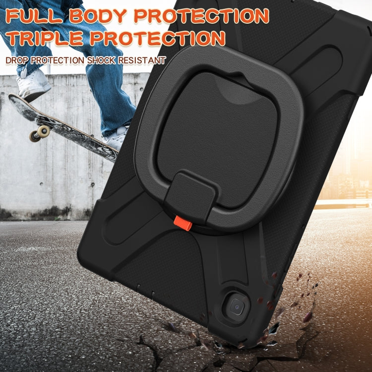 For Samsung Galaxy Tab S6 Lite P610 Silicone + PC Protective Case with Holder & Shoulder Strap