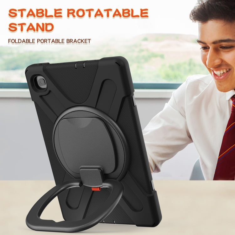 For Samsung Galaxy Tab S6 Lite P610 Silicone + PC Protective Case with Holder & Shoulder Strap