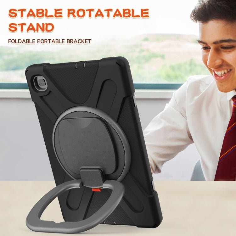 For Samsung Galaxy Tab S6 Lite P610 Silicone + PC Protective Case with Holder & Shoulder Strap