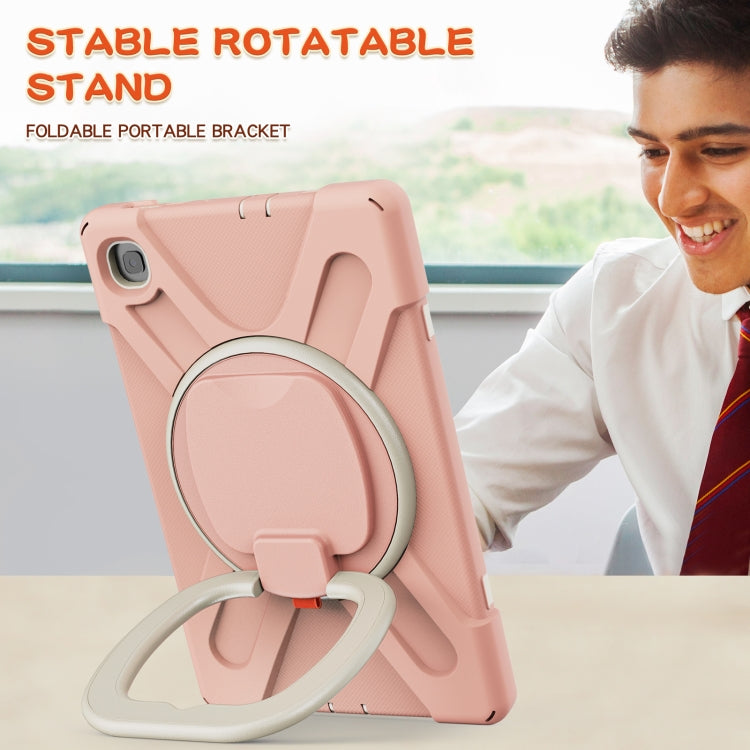 For Samsung Galaxy Tab S6 Lite P610 Silicone + PC Protective Case with Holder & Shoulder Strap