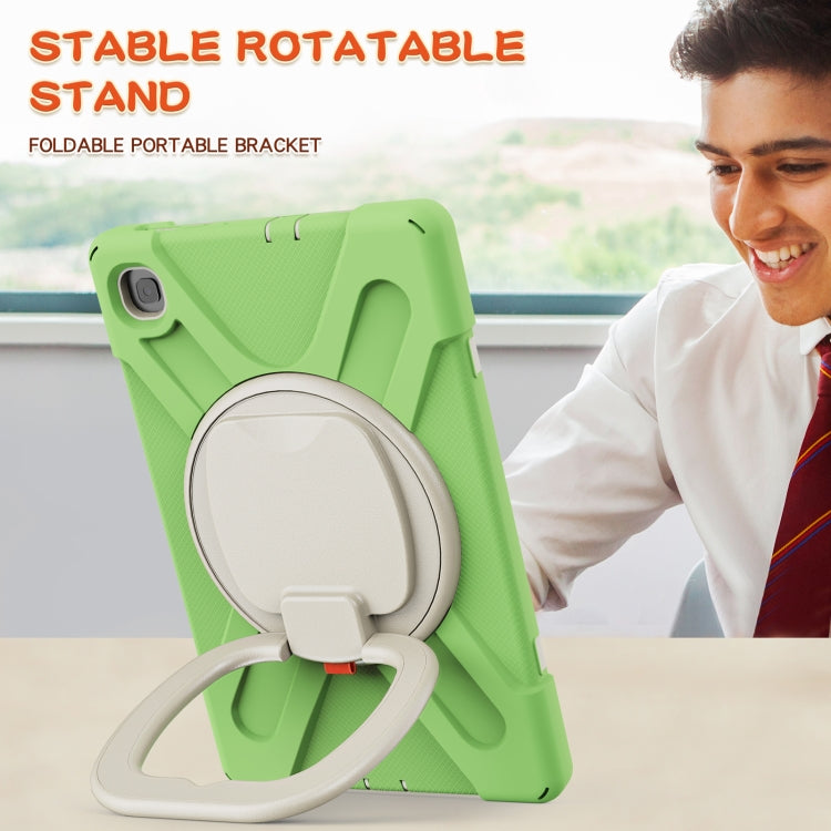 For Samsung Galaxy Tab S6 Lite P610 Silicone + PC Protective Case with Holder & Shoulder Strap