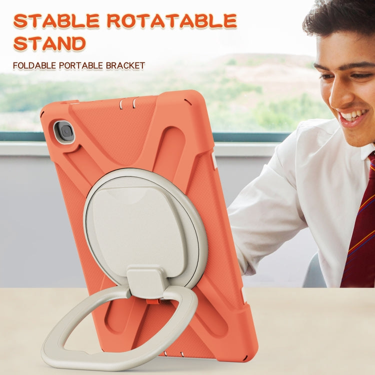 For Samsung Galaxy Tab S6 Lite P610 Silicone + PC Protective Case with Holder & Shoulder Strap