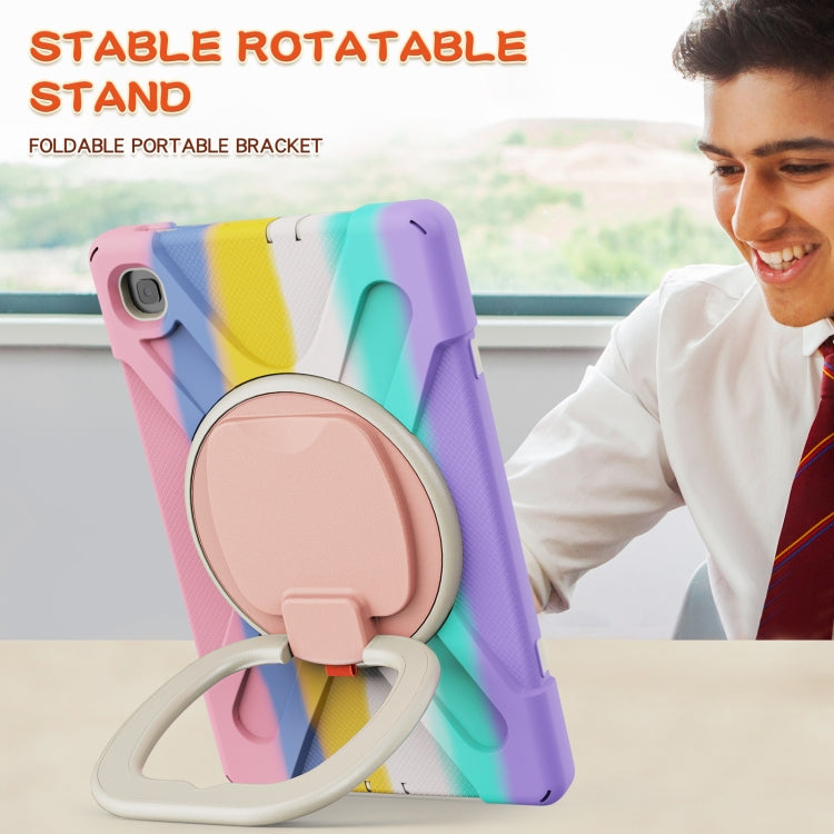 For Samsung Galaxy Tab S6 Lite P610 Silicone + PC Protective Case with Holder & Shoulder Strap