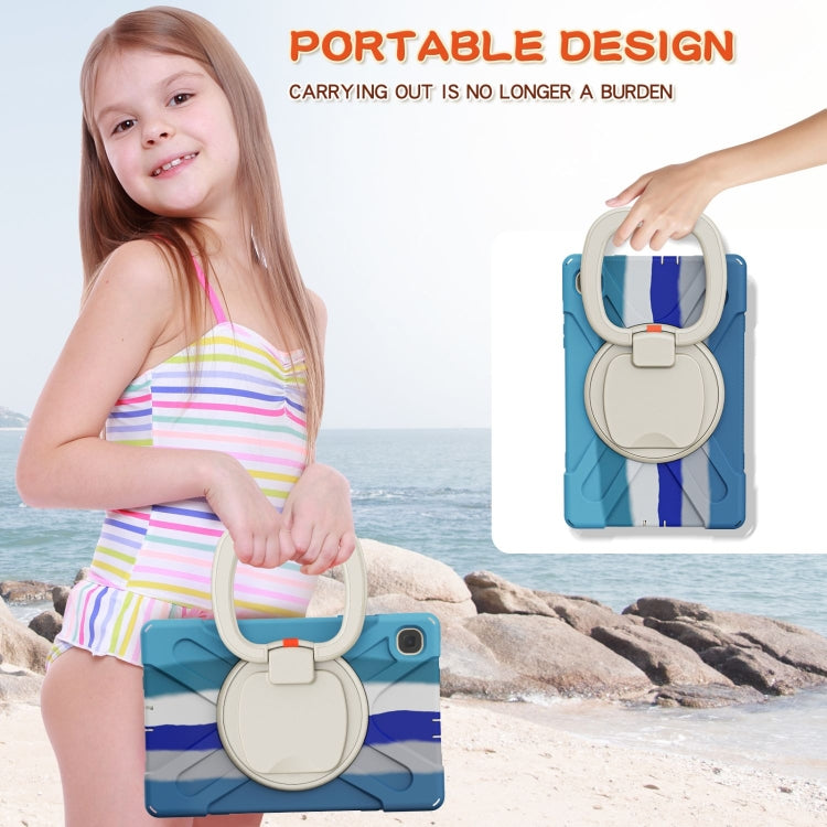 For Samsung Galaxy Tab S6 Lite P610 Silicone + PC Protective Case with Holder & Shoulder Strap