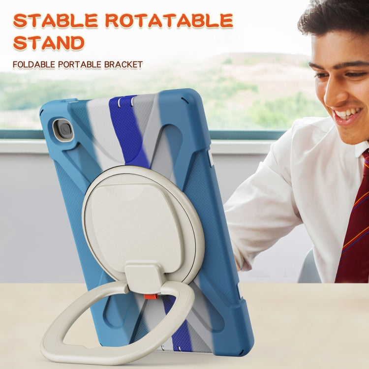 For Samsung Galaxy Tab S6 Lite P610 Silicone + PC Protective Case with Holder & Shoulder Strap