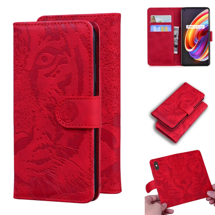 For OPPO Realme X7 Pro 5G Tiger Embossing Pattern Horizontal Flip Leather Case with Holder & Card Slots & Wallet