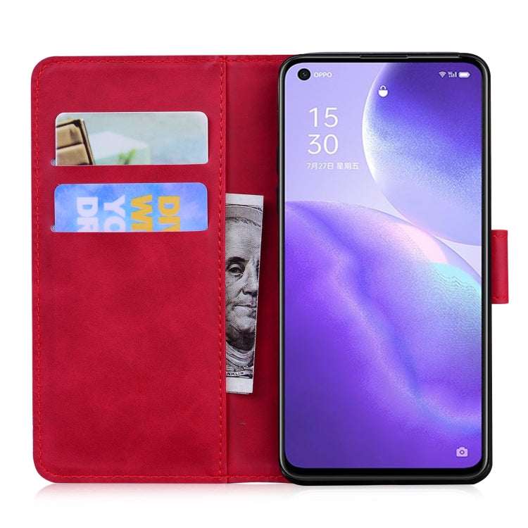 For OPPO Reno 5 4G / Reno 5 5G Tiger Embossing Pattern Horizontal Flip Leather Case with Holder & Card Slots & Wallet