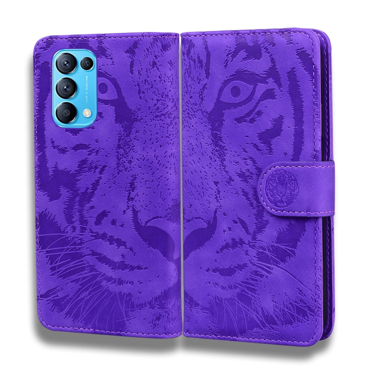 For OPPO Reno5 K / Find X3 Lite Tiger Embossing Pattern Horizontal Flip Leather Case with Holder & Card Slots & Wallet