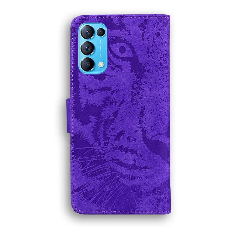 For OPPO Reno5 K / Find X3 Lite Tiger Embossing Pattern Horizontal Flip Leather Case with Holder & Card Slots & Wallet