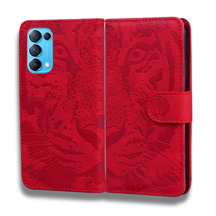 For OPPO Reno5 K / Find X3 Lite Tiger Embossing Pattern Horizontal Flip Leather Case with Holder & Card Slots & Wallet