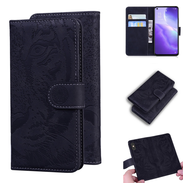 For OPPO Reno5 K / Find X3 Lite Tiger Embossing Pattern Horizontal Flip Leather Case with Holder & Card Slots & Wallet