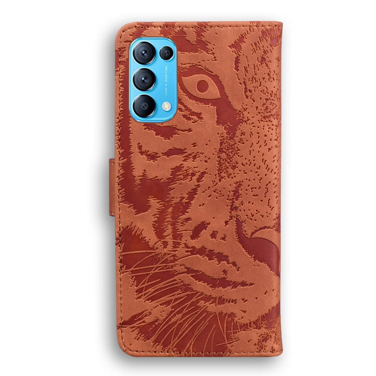 For OPPO Reno5 K / Find X3 Lite Tiger Embossing Pattern Horizontal Flip Leather Case with Holder & Card Slots & Wallet