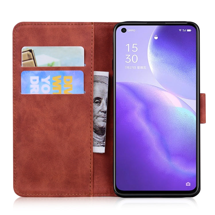 For OPPO Reno5 K / Find X3 Lite Tiger Embossing Pattern Horizontal Flip Leather Case with Holder & Card Slots & Wallet