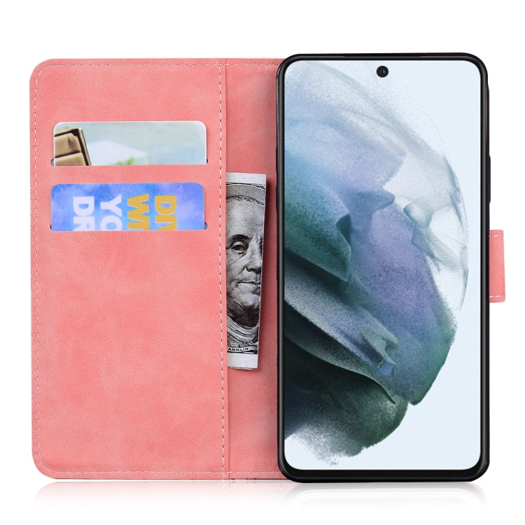 For Samsung Galaxy S21 FE Tiger Embossing Pattern Horizontal Flip Leather Case with Holder & Card Slots & Wallet