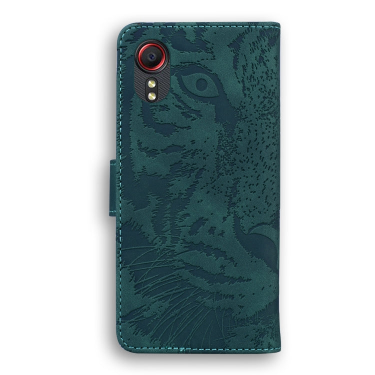 For Samsung Galaxy Xcover 5 Tiger Embossing Pattern Horizontal Flip Leather Case with Holder & Card Slots & Wallet