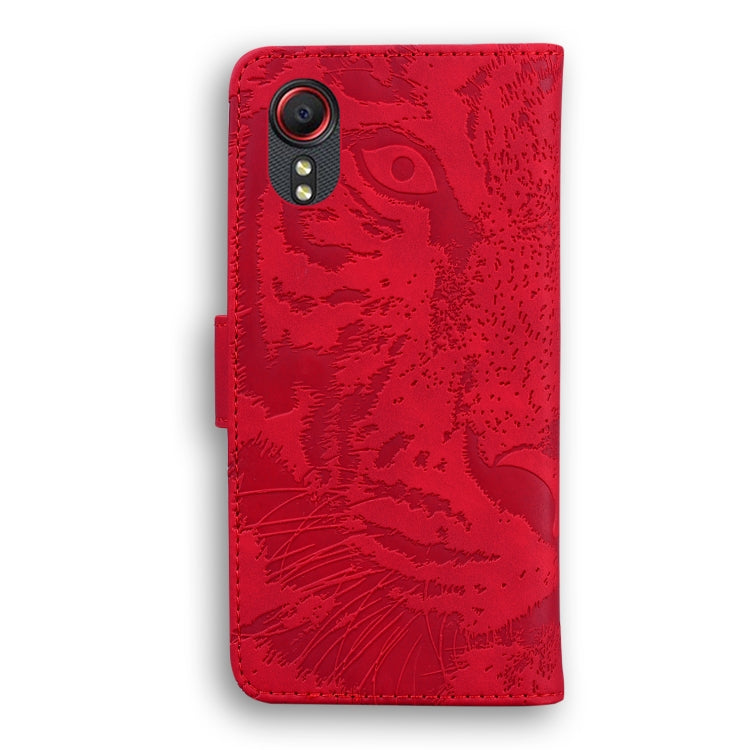 For Samsung Galaxy Xcover 5 Tiger Embossing Pattern Horizontal Flip Leather Case with Holder & Card Slots & Wallet