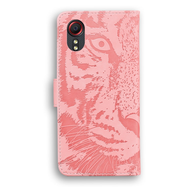 For Samsung Galaxy Xcover 5 Tiger Embossing Pattern Horizontal Flip Leather Case with Holder & Card Slots & Wallet