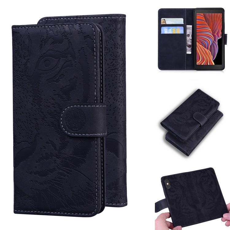 For Samsung Galaxy Xcover 5 Tiger Embossing Pattern Horizontal Flip Leather Case with Holder & Card Slots & Wallet