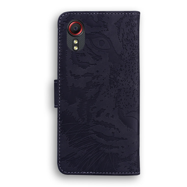 For Samsung Galaxy Xcover 5 Tiger Embossing Pattern Horizontal Flip Leather Case with Holder & Card Slots & Wallet