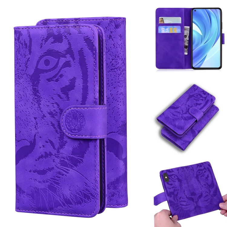 For Xiaomi Mi 11 Lite Tiger Embossing Pattern Horizontal Flip Leather Case with Holder & Card Slots & Wallet