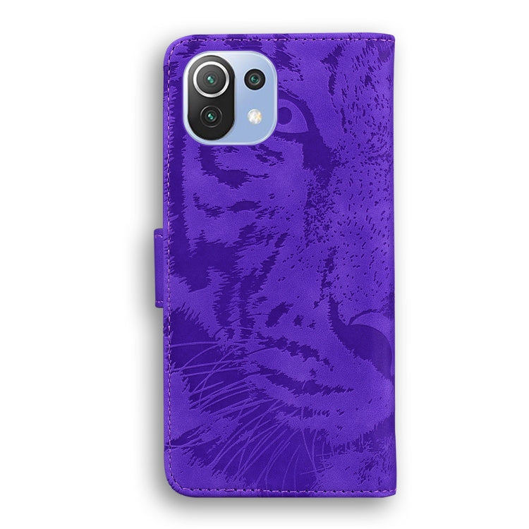 For Xiaomi Mi 11 Lite Tiger Embossing Pattern Horizontal Flip Leather Case with Holder & Card Slots & Wallet