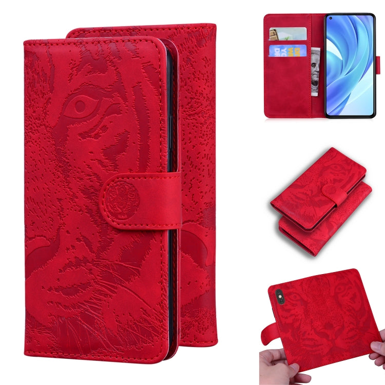 For Xiaomi Mi 11 Lite Tiger Embossing Pattern Horizontal Flip Leather Case with Holder & Card Slots & Wallet